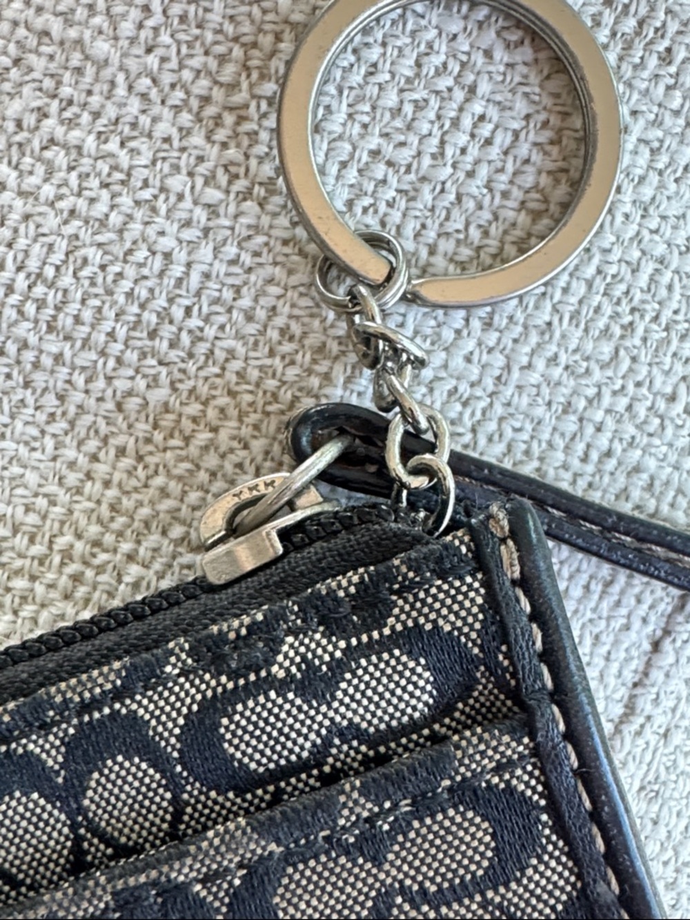 Vintage Coach Signature C Monogram Zip Card Holder Key Wallet authentic - Picture 5 of 6